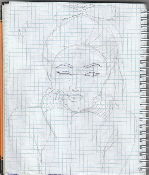 рисунок подмигивающая девушка 1