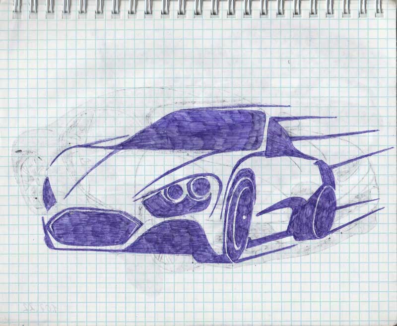 нарисованный автомобиль
